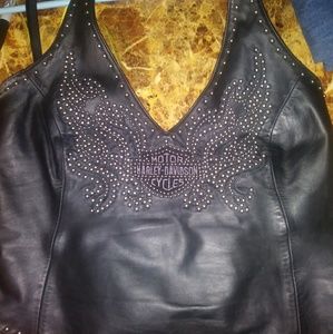Leather Halter Top